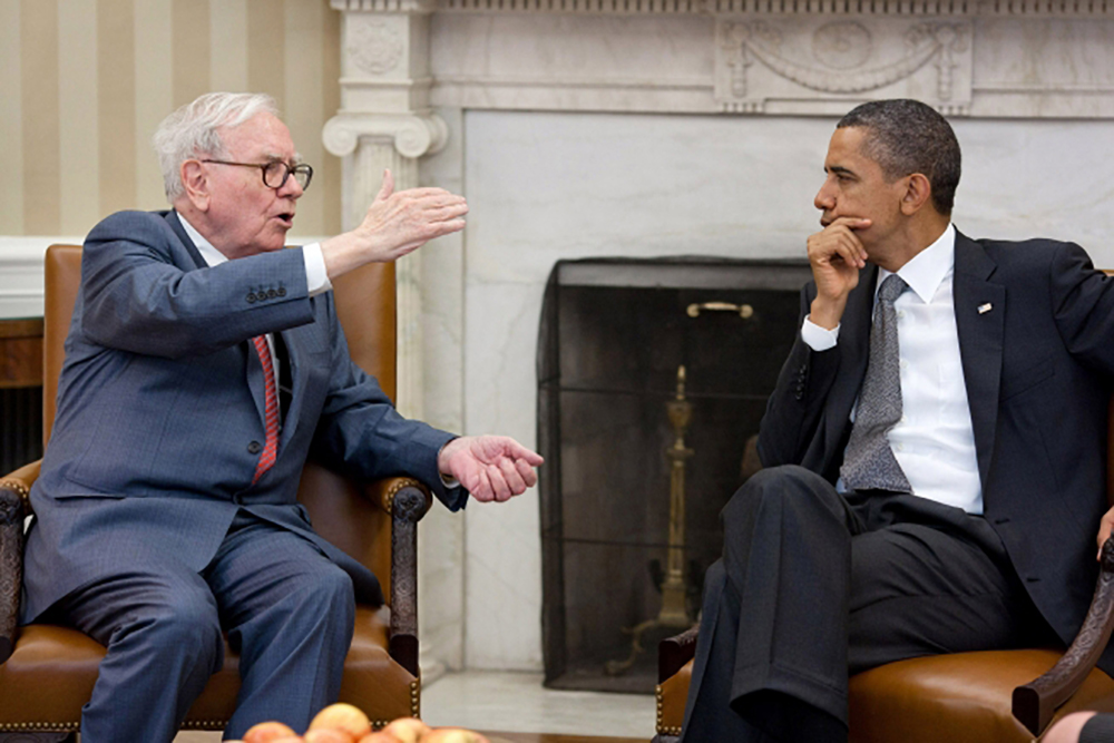 Warren Buffett en Barack Obama