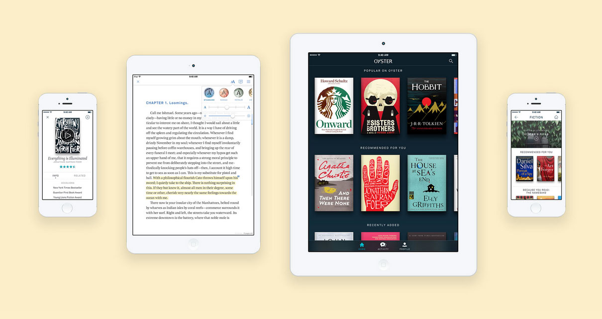 Oyster en andere Spotify's voor boeken