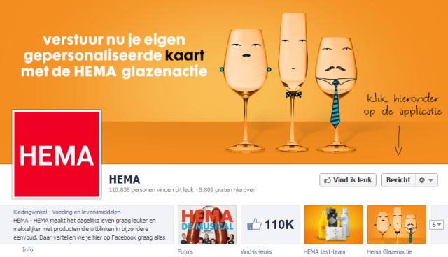 Facebookpagina van HEMA