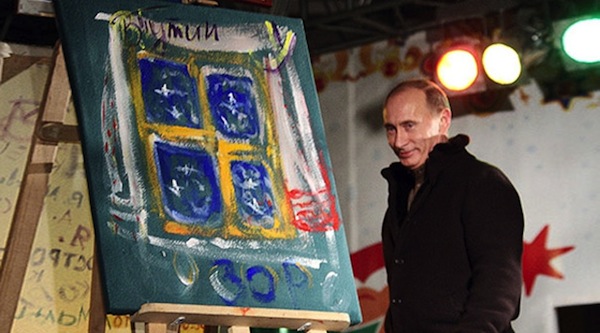Poetin schilderij verf kunst