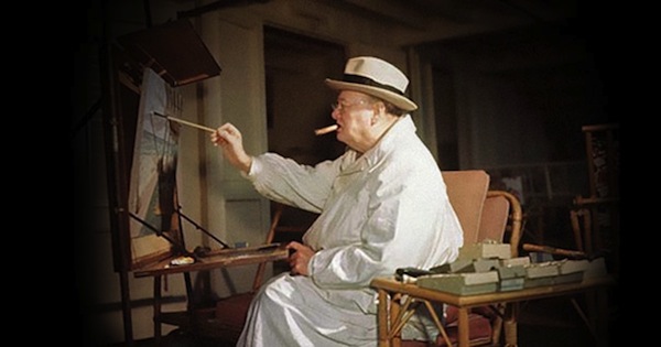 Winston Churchill schilderij kunst verf 